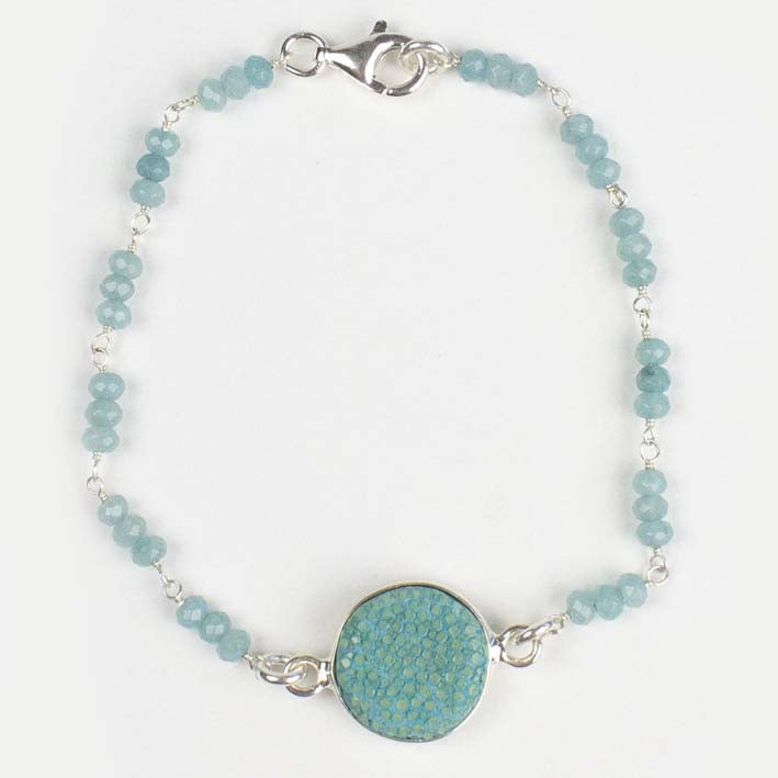 CANDY armband turquoise/zilver edelstenen