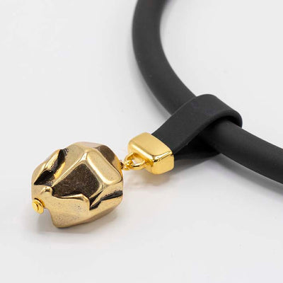 Satement ketting met Hanger Rocks, Rubber en Goud Medium
