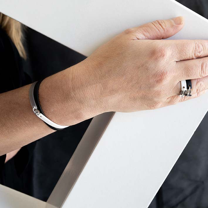 Zero waste armband, Bits & Pieces, zwart/wit mix