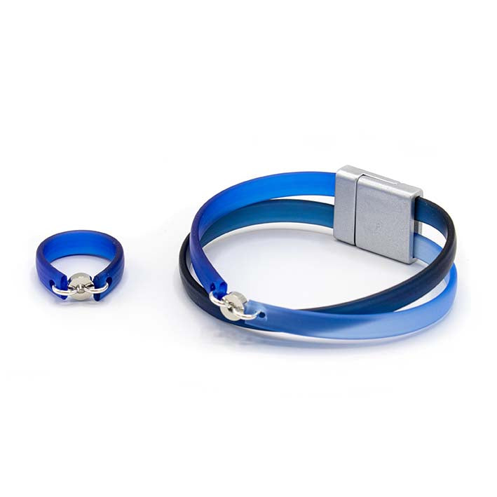 Zero waste armband, Bits & Pieces, blauw mix