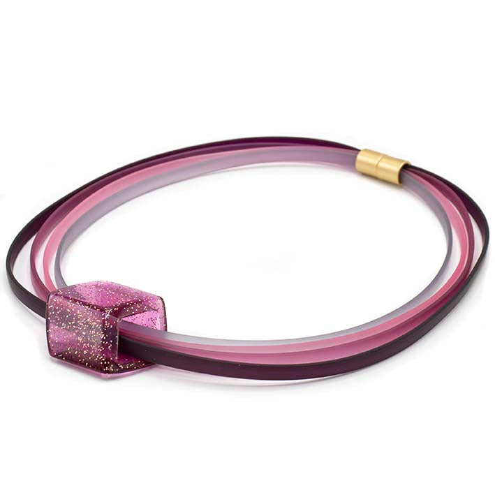 Rubber ketting 4 lijns Ribbon , Hibiscus
