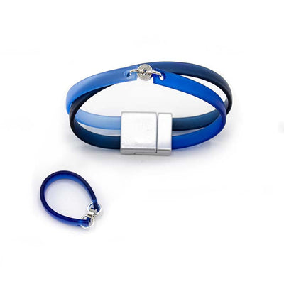 Zero waste armband, Bits & Pieces, blauw mix