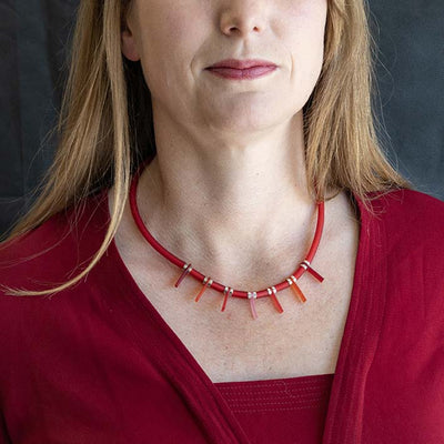 Zero waste ketting, Bits & Stripes, Multi red