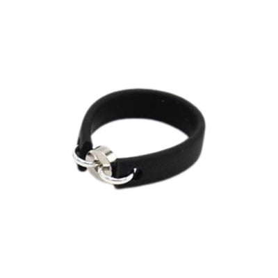 Zero waste ring in zwart plat rubber 