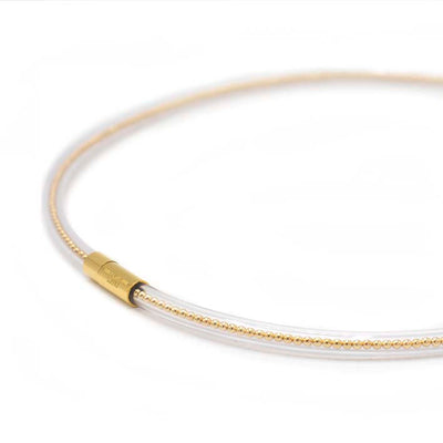 Ketting van rubber, 1 lijn transparant goud