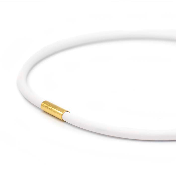 Rubber ketting,1 lijn, Opaak Wit