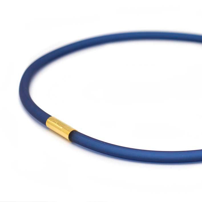 Rubber ketting, 1 lijn, Montan Blauw