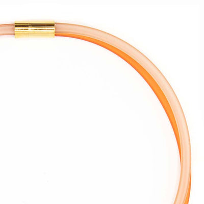 Rubber ketting, 2 lijns oranje/champagne