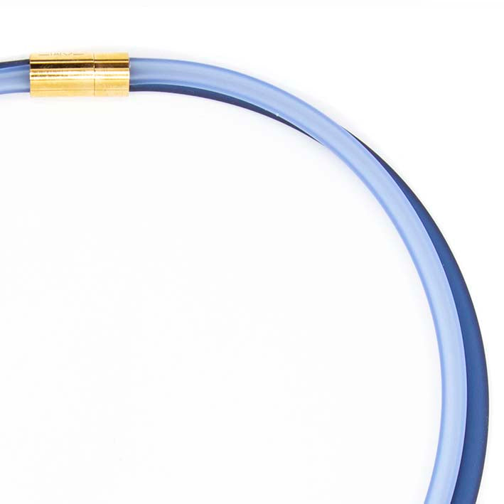 Rubber ketting 2 lijns, montan/blauw