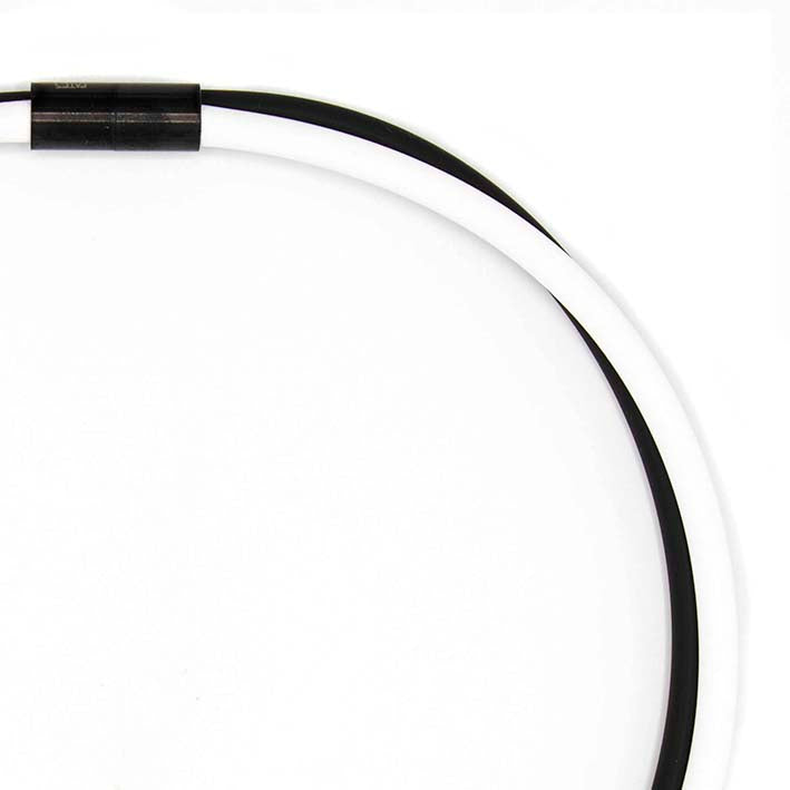Rubber ketting 2 lijns, zwart/opaak  wit