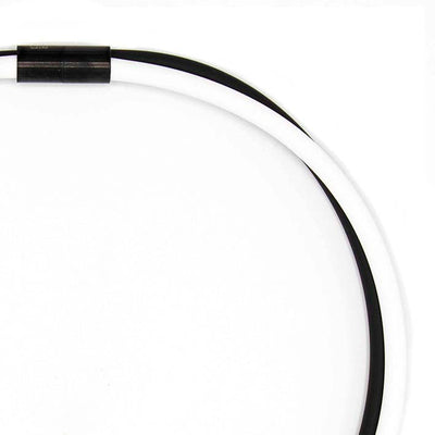 Rubber ketting 2 lijns, zwart/opaak  wit
