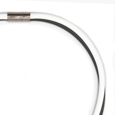 Rubber ketting 2 lijns, zwart/opaak  wit