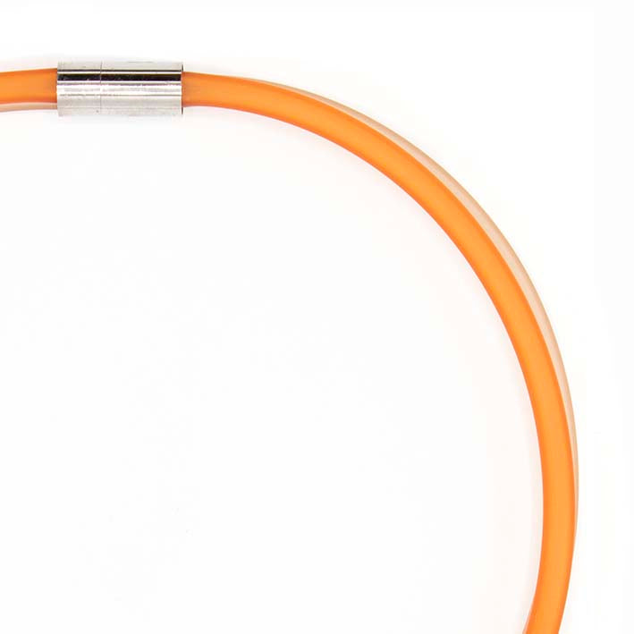 Rubber ketting, 2 lijns oranje/champagne