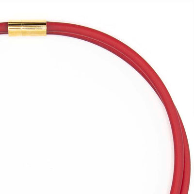 Rubber ketting 2 lijns, rood/rood