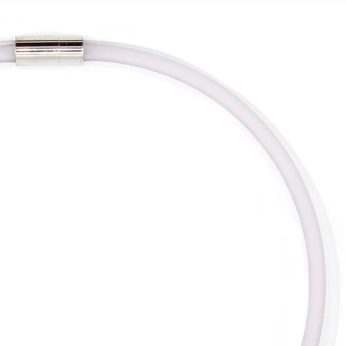 Rubber ketting 2 lijns, licht grijs/ wit
