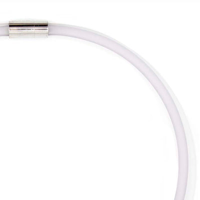 Rubber ketting 2 lijns, licht grijs/ wit
