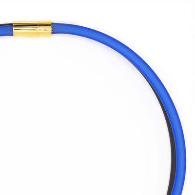 Rubber ketting, 2 lijns,  Zwart/Kobalt