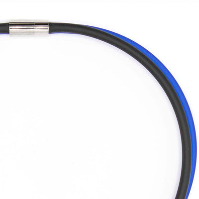 Rubber ketting, 2 lijns,  Zwart/Kobalt