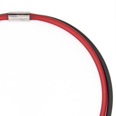 Rubber ketting 2 lijns, rood/zwart