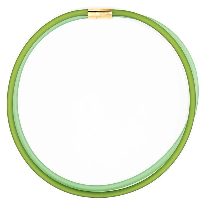 Rubber ketting, 2 lijns, groen/military
