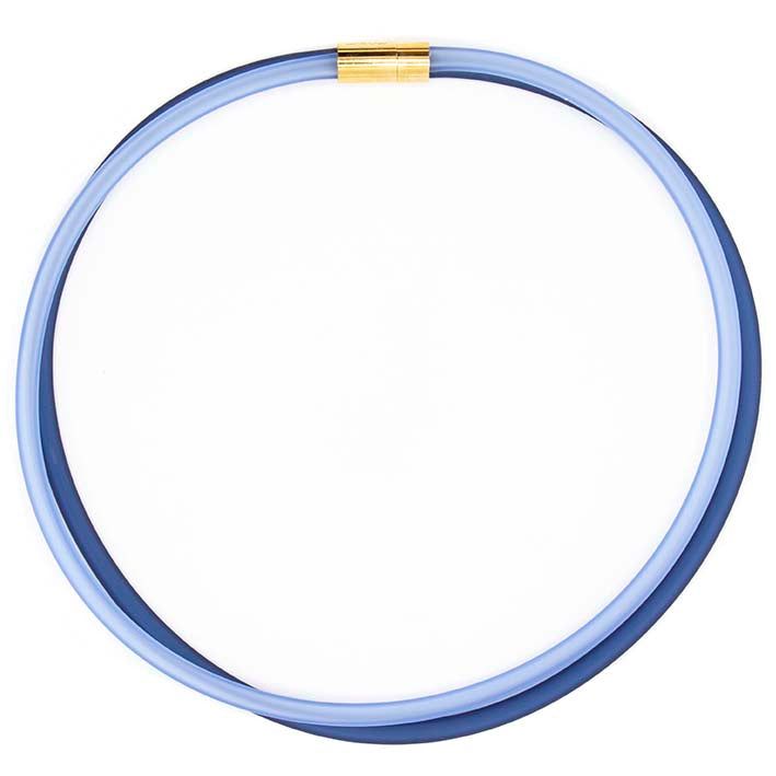 Rubber ketting 2 lijns, montan/blauw