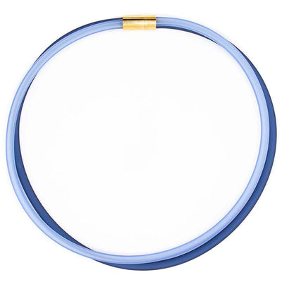 Rubber ketting 2 lijns, montan/blauw