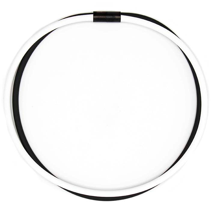 Rubber ketting 2 lijns, zwart/opaak  wit