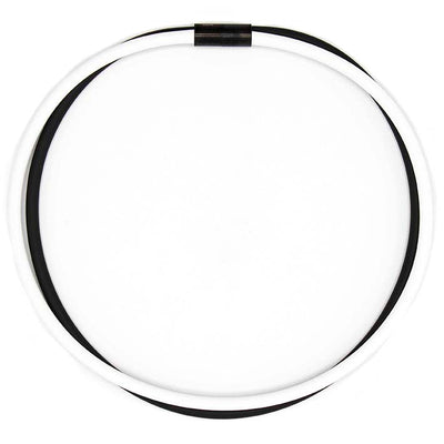 Rubber ketting 2 lijns, zwart/opaak  wit