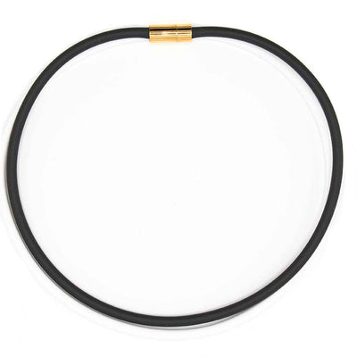 Rubber ketting 2 lijns, zwart/opaak  wit