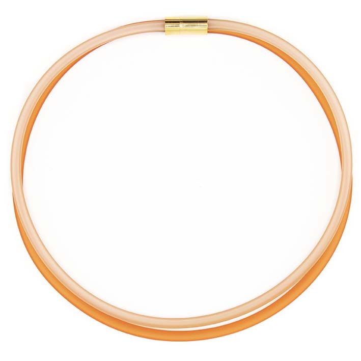 Rubber ketting, 2 lijns oranje/champagne