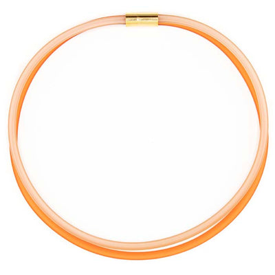 Rubber ketting, 2 lijns oranje/champagne