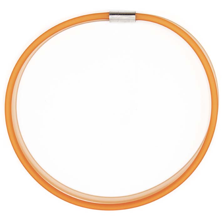 Rubber ketting, 2 lijns oranje/champagne