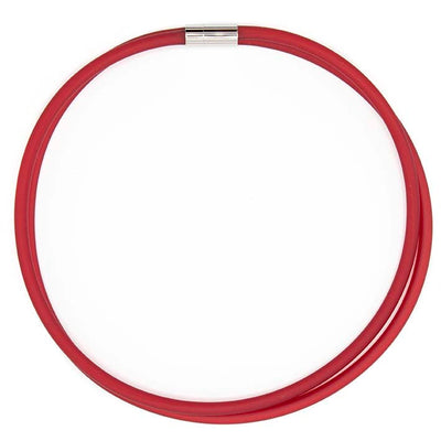 Rubber ketting 2 lijns, rood/rood