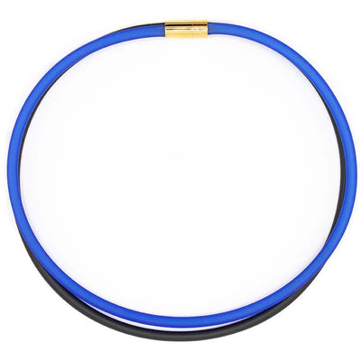 Rubber ketting, 2 lijns,  Zwart/Kobalt