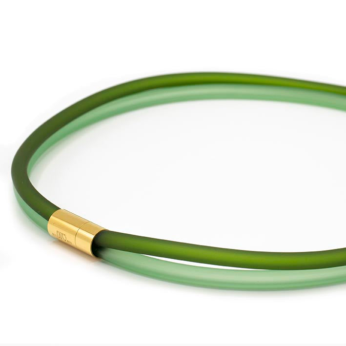 Rubber ketting, 2 lijns, groen/military