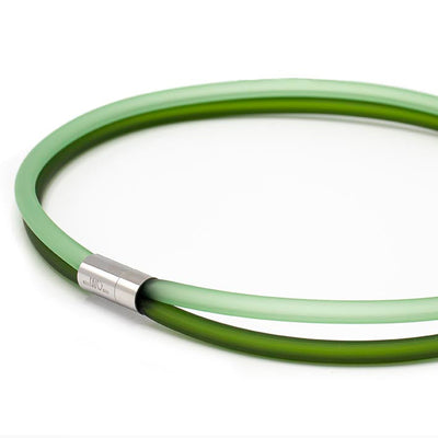 Rubber ketting, 2 lijns, groen/military