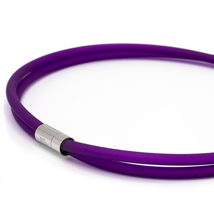 Rubber ketting 2 lijns paars/paars