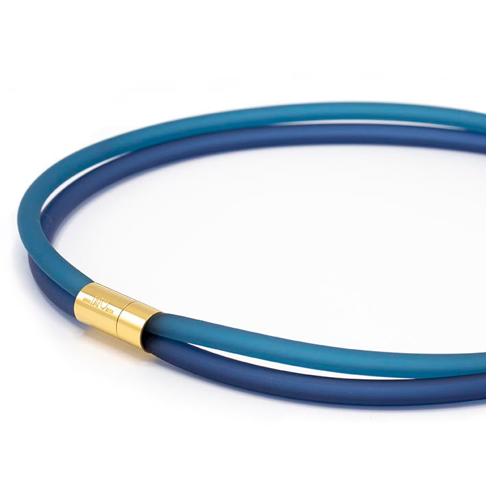 Rubber ketting 2 lijns, montan/petrol