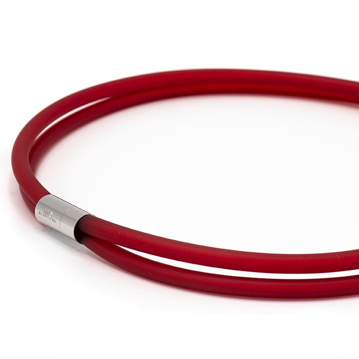 Rubber ketting 2 lijns, rood/rood