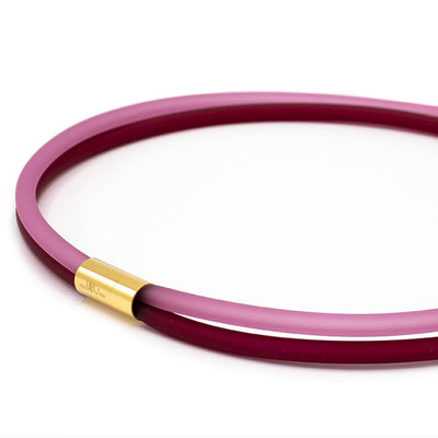 Rubber ketting 2 lijns roze/fuchsia