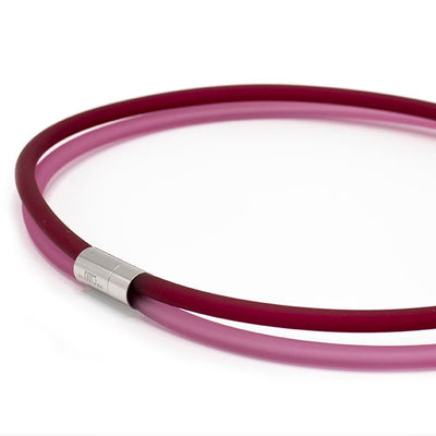 Rubber ketting 2 lijns roze/fuchsia