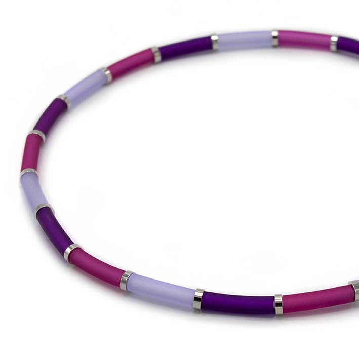 Bits & Pieces, kleurrijke ketting paars, zero waste