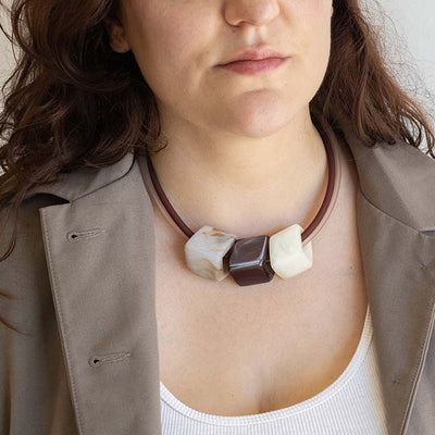 Exclusieve ketting van rubber met 3 Cubes, Cortado