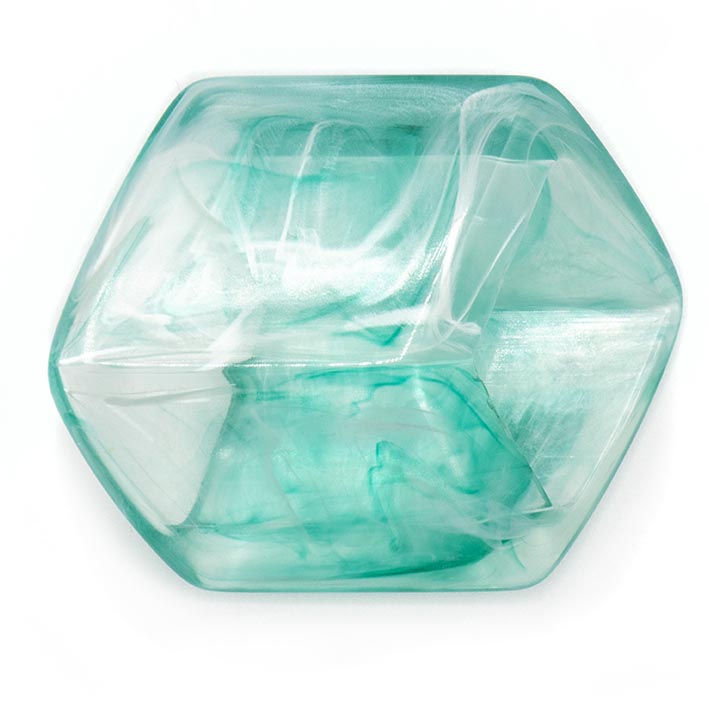 Cube hanger Water van resin – lichtgroen/turquoise, symbool voor stroming en levenskracht
