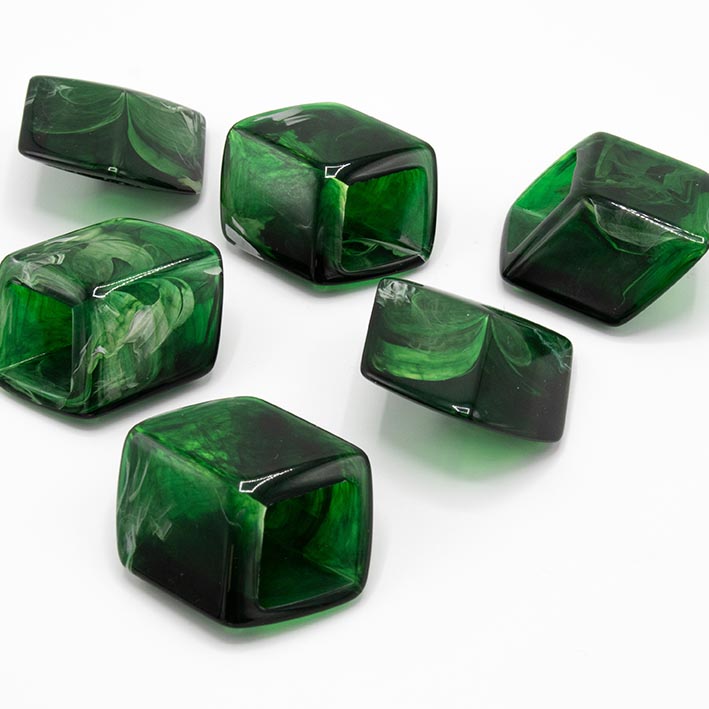Cube Bottle green Shiny