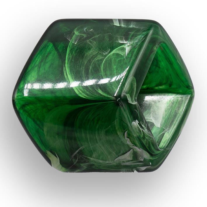 Cube Bottle green Shiny