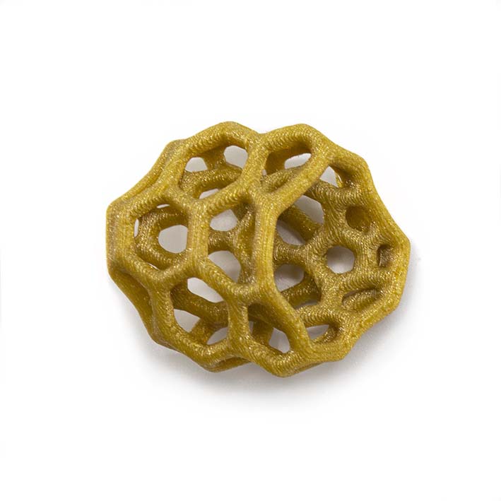 3D geprinte Cube van bio plastic, Lace, Gold
