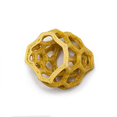 3D geprinte Cube van bio plastic, Lace, Gold