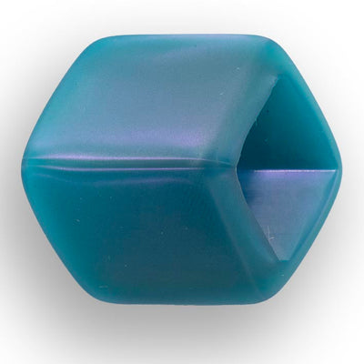 Ketting van RUBBER 1 lijns met Cube Teal glow- FEESTCOLLECTIE -