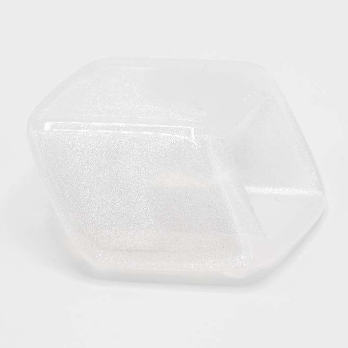 Cube hanger White Sparkle semi transparant.